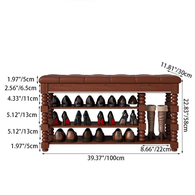 Chic Scandinavian 3-Tier Shoe Storage Cabinet in Walnut | Ridorn-Shoe Storage-Ridorn