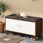 Chic Scandinavian Solid Wood Shoe Storage Cabinet with 2 | Ridorn-Shoe Cabinets-Ridorn