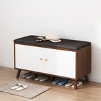 Chic Scandinavian Solid Wood Shoe Storage Cabinet with 2 | Ridorn-Shoe Cabinets-Ridorn