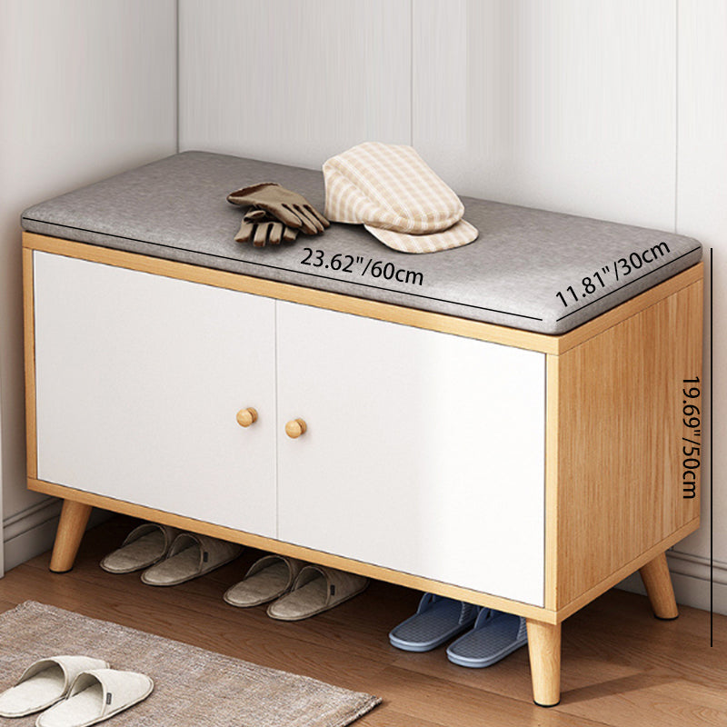 Chic Scandinavian Solid Wood Shoe Storage Cabinet with 2 | Ridorn-Shoe Cabinets-Ridorn