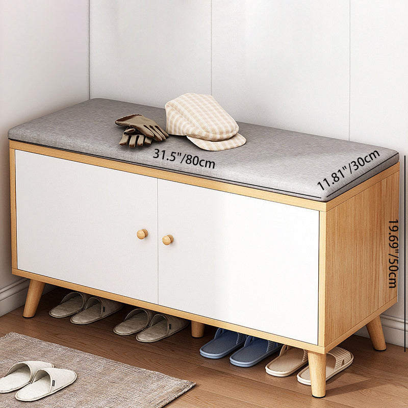 Chic Scandinavian Solid Wood Shoe Storage Cabinet with 2 | Ridorn-Shoe Cabinets-Ridorn