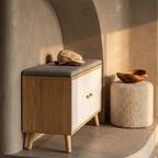 Chic Scandinavian Solid Wood Shoe Storage Cabinet with 2 | Ridorn-Shoe Cabinets-Ridorn