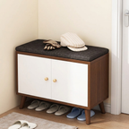 Chic Scandinavian Solid Wood Shoe Storage Cabinet with 2 | Ridorn-Shoe Cabinets-Ridorn