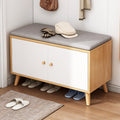 Chic Scandinavian solid wood shoe storage cabinet front view