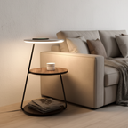Chic Wooden Floor Lamp with Table and Smart Features | Ridorn-Floor Lamps-Ridorn
