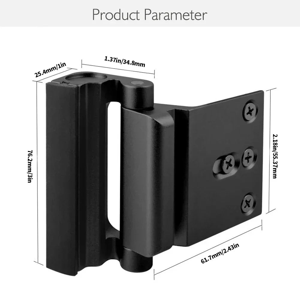 Childproof Door Safety Latch, Anti-Theft Alloy Door Reinforcement Lock for Home Security-Ridorn