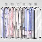 Clear Garment Bags 6-Pack, Zippered Dustproof Clothes Storage Covers for Suits & Dresses