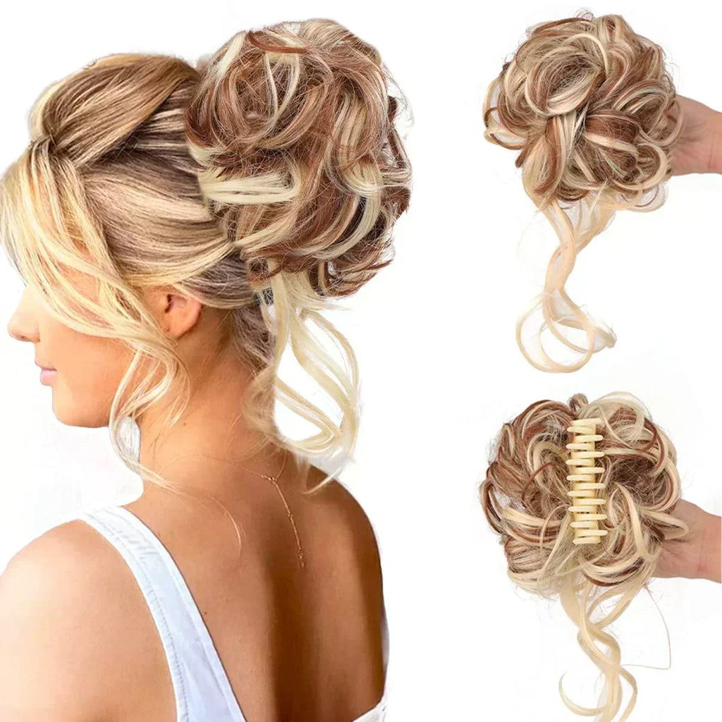 Clip-In Curly Hair Bun, Natural-Look Volume Hair Piece for Instant Updo-Ridorn