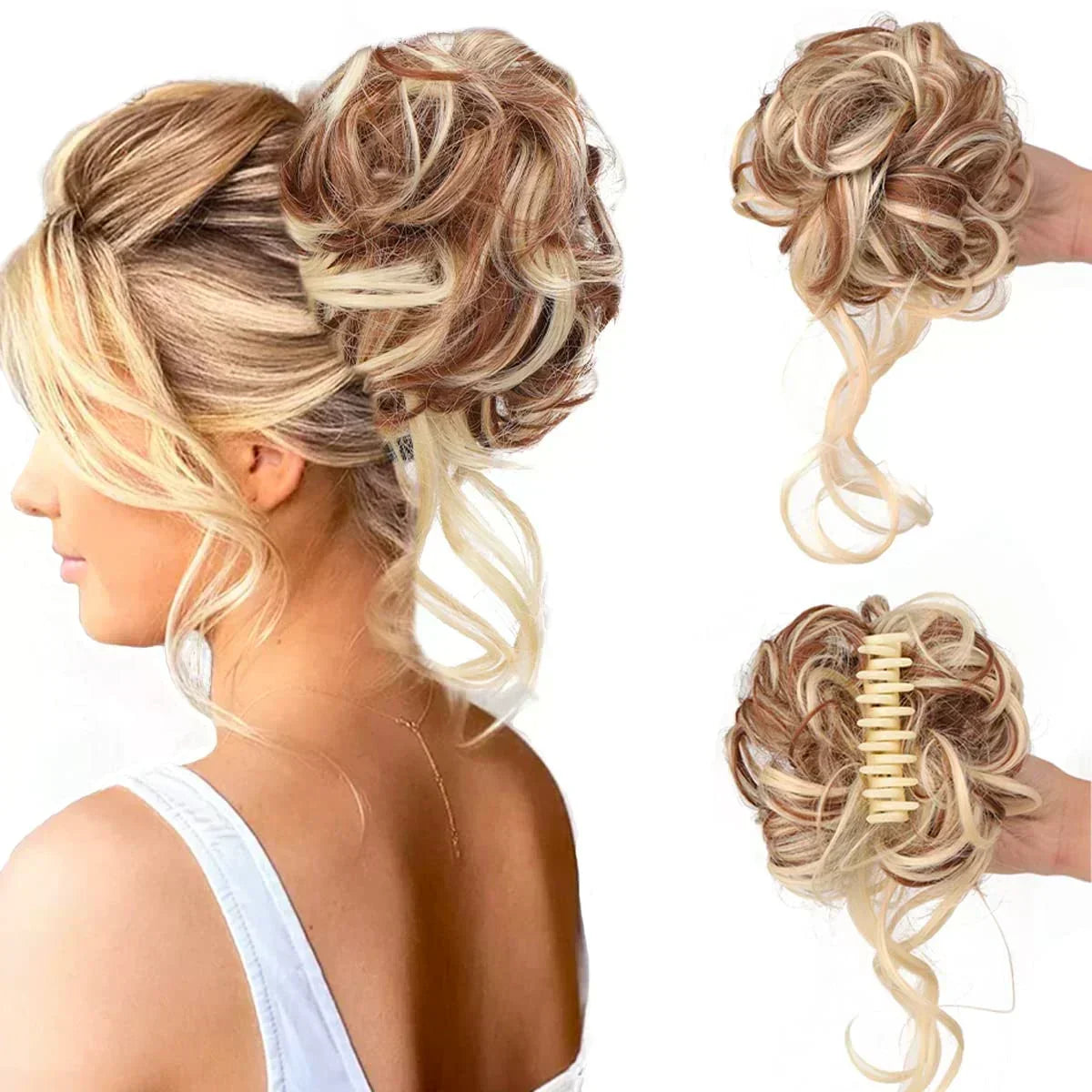 Clip-In Curly Hair Bun, Natural-Look Volume Hair Piece for Instant Updo-Ridorn