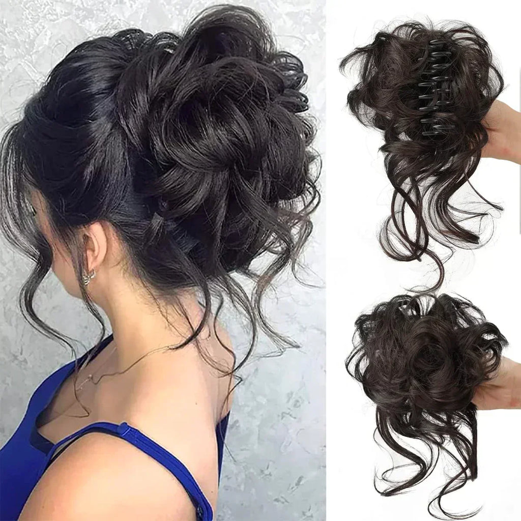 Clip-In Curly Hair Bun, Natural-Look Volume Hair Piece for Instant Updo-Ridorn