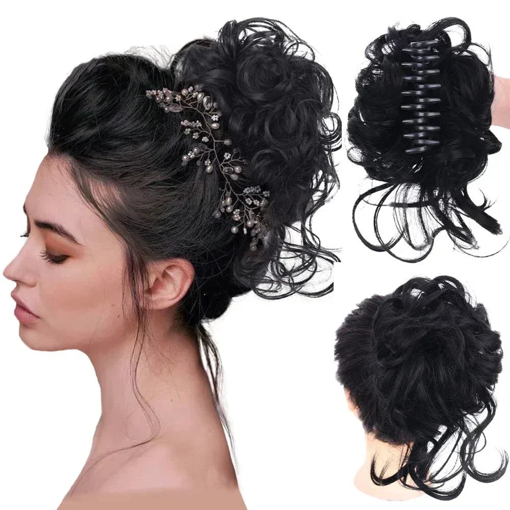 Clip-In Curly Hair Bun, Natural-Look Volume Hair Piece for Instant Updo-Ridorn
