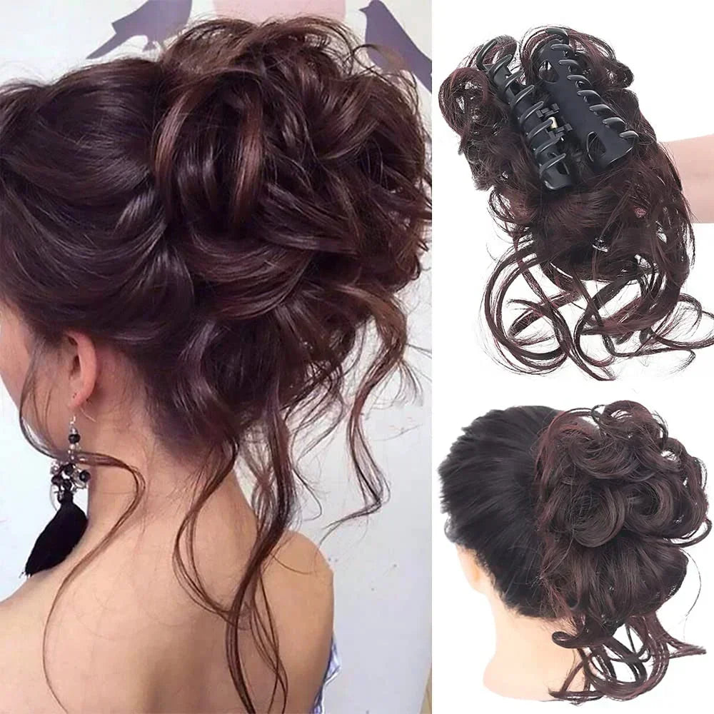 Clip-In Curly Hair Bun, Natural-Look Volume Hair Piece for Instant Updo-Ridorn