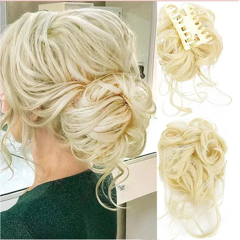 Clip-In Curly Hair Bun, Natural-Look Volume Hair Piece for Instant Updo-Ridorn