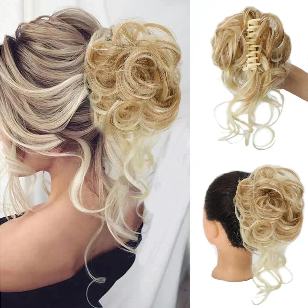 Clip-In Curly Hair Bun, Natural-Look Volume Hair Piece for Instant Updo-Ridorn