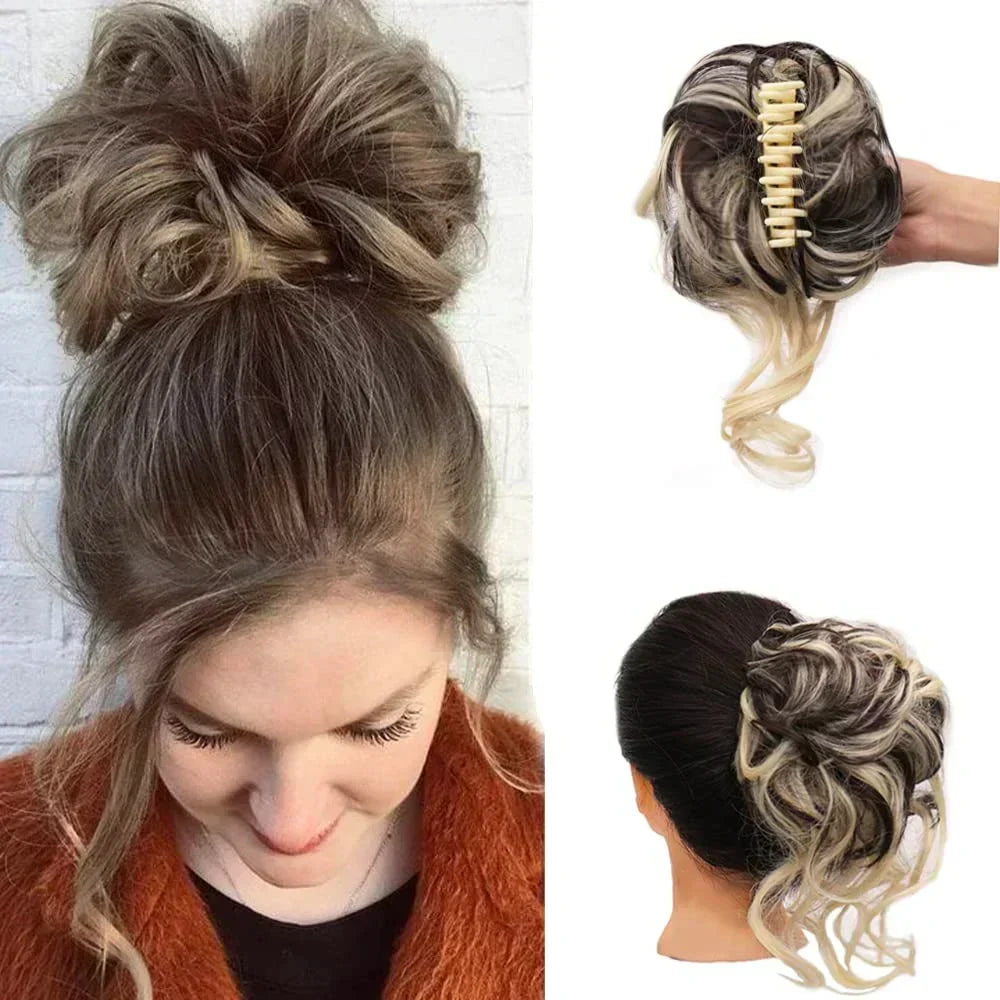 Clip-In Curly Hair Bun, Natural-Look Volume Hair Piece for Instant Updo-Ridorn