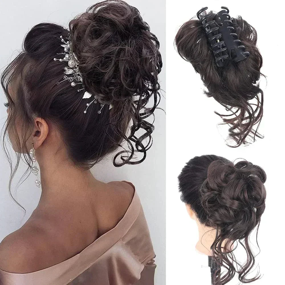 Clip-In Curly Hair Bun, Natural-Look Volume Hair Piece for Instant Updo-Ridorn