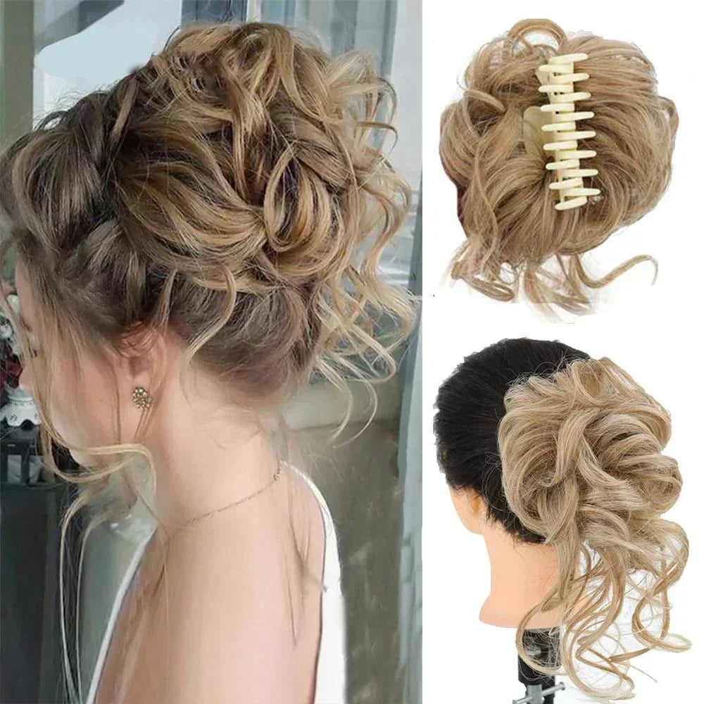 Clip-In Curly Hair Bun, Natural-Look Volume Hair Piece for Instant Updo-Ridorn