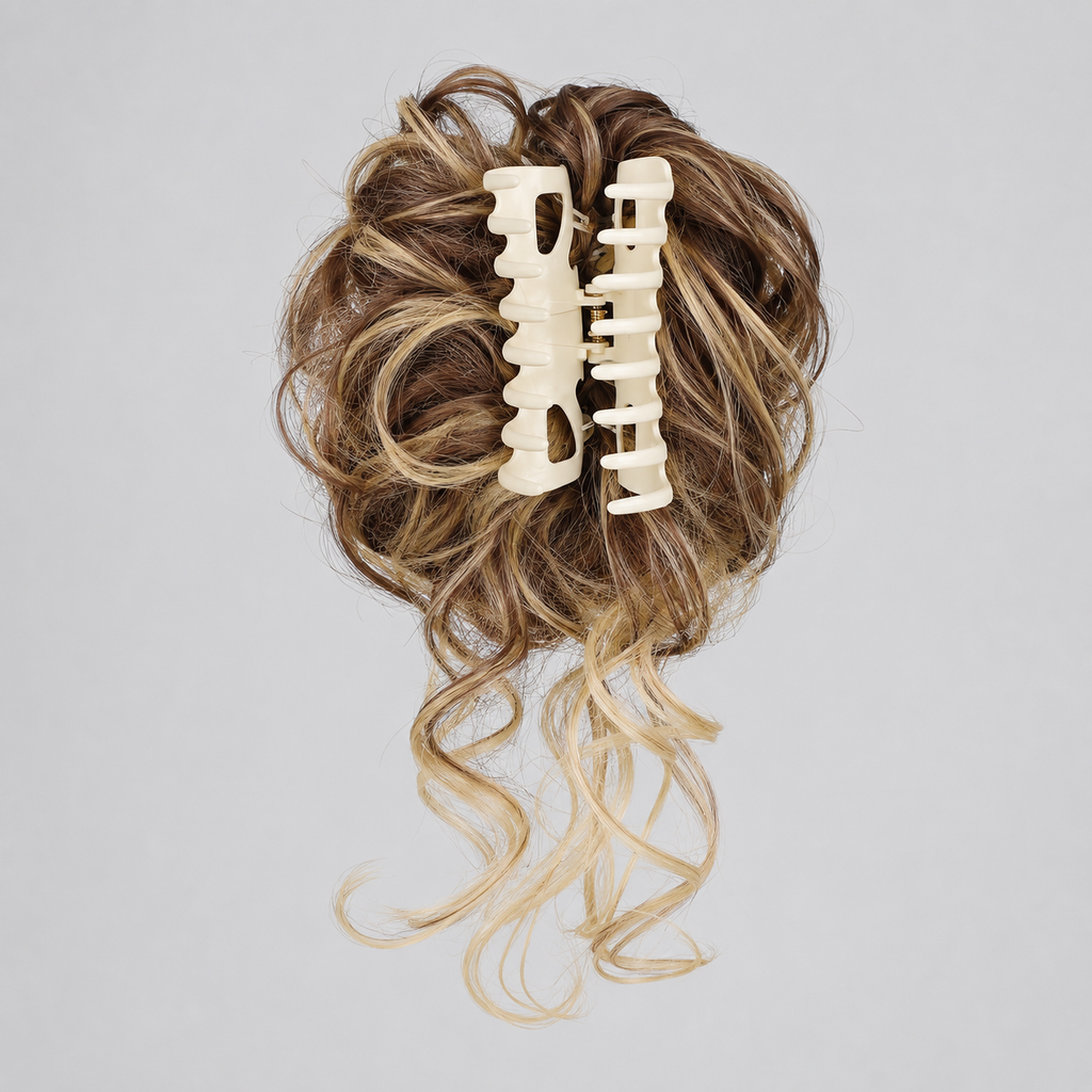 Clip-In Curly Hair Bun, Natural-Look Volume Hair Piece for Instant Updo