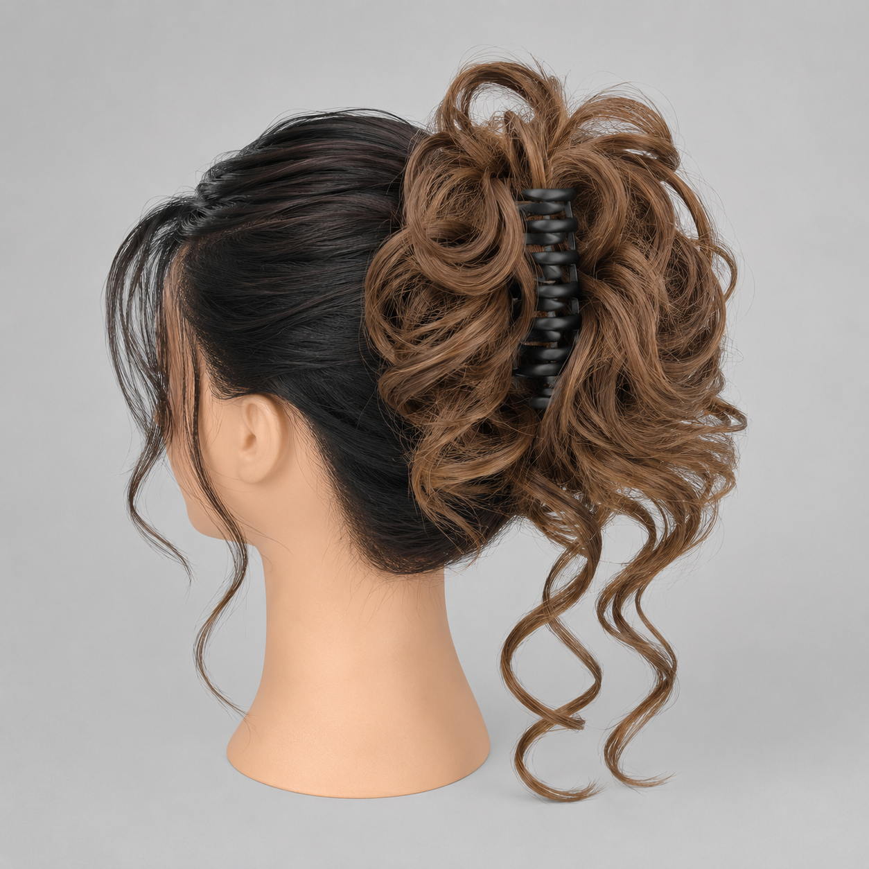 Clip-In Curly Hair Bun, Natural-Look Volume Hair Piece for Instant Updo