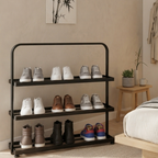 Contemporary 3-Tier Iron Shoe Rack for Stylish Home | Ridorn-Shoe Storage-Ridorn
