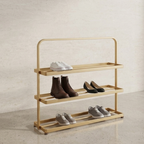 Contemporary 3-Tier Iron Shoe Rack for Stylish Home | Ridorn-Shoe Storage-Ridorn