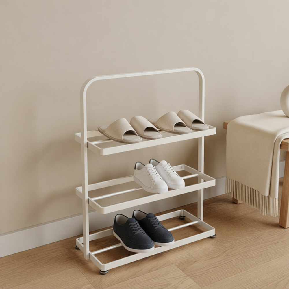Contemporary 3-Tier Iron Shoe Rack for Stylish Home | Ridorn-Shoe Storage-Ridorn