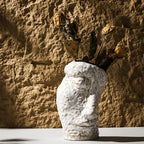 Contemporary ceramic face vase front view