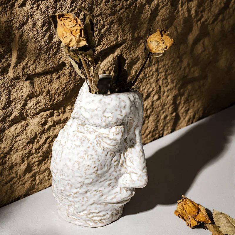 Contemporary Ceramic Face Vase for Floral Displays and Decor | Ridorn