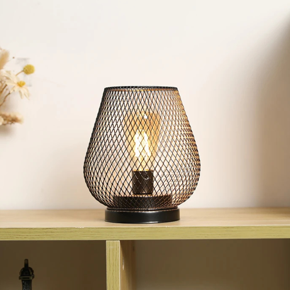 Contemporary Cordless Iron Mesh Lamp Set of 2 for Indoor & | Ridorn-Lamps-Ridorn