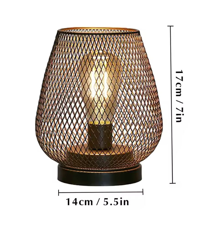 Contemporary Cordless Iron Mesh Lamp Set of 2 for Indoor & | Ridorn-Lamps-Ridorn
