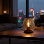 Contemporary Cordless Iron Mesh Lamp Set of 2 for Indoor & | Ridorn-Lamps-Ridorn