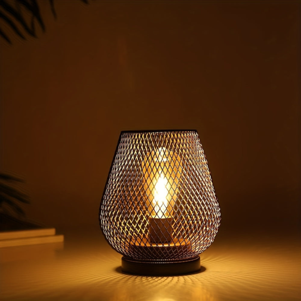 Contemporary Cordless Iron Mesh Lamp Set of 2 for Indoor & | Ridorn-Lamps-Ridorn