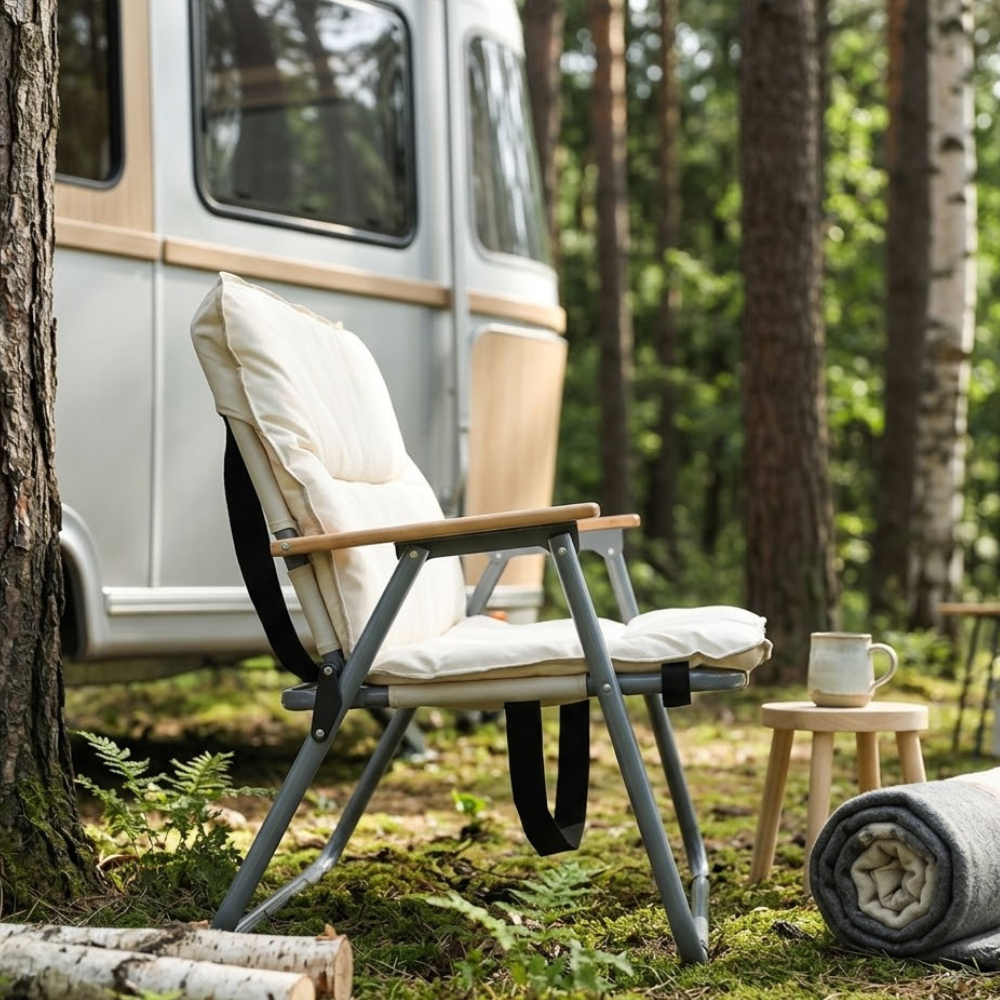 Contemporary Minimalist Folding Camping Chair with Backrest | Ridorn-Camping Chairs-Ridorn