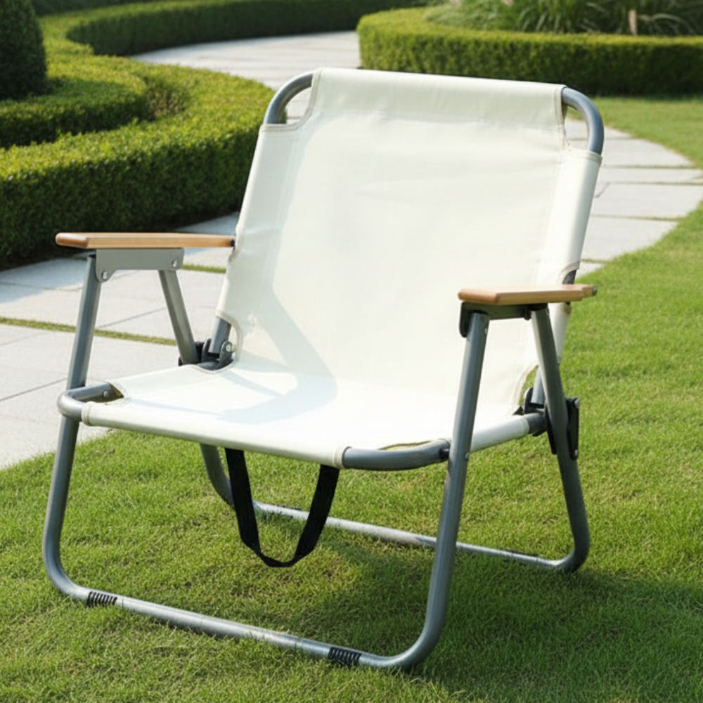 Outdoor camping chair with backrest front view