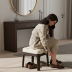 Contemporary Minimalist Low Stool with PU Leather Upholstery | Ridorn-Stools-Ridorn