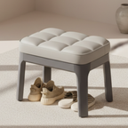 Contemporary Minimalist Low Stool with PU Leather Upholstery | Ridorn-Stools-Ridorn