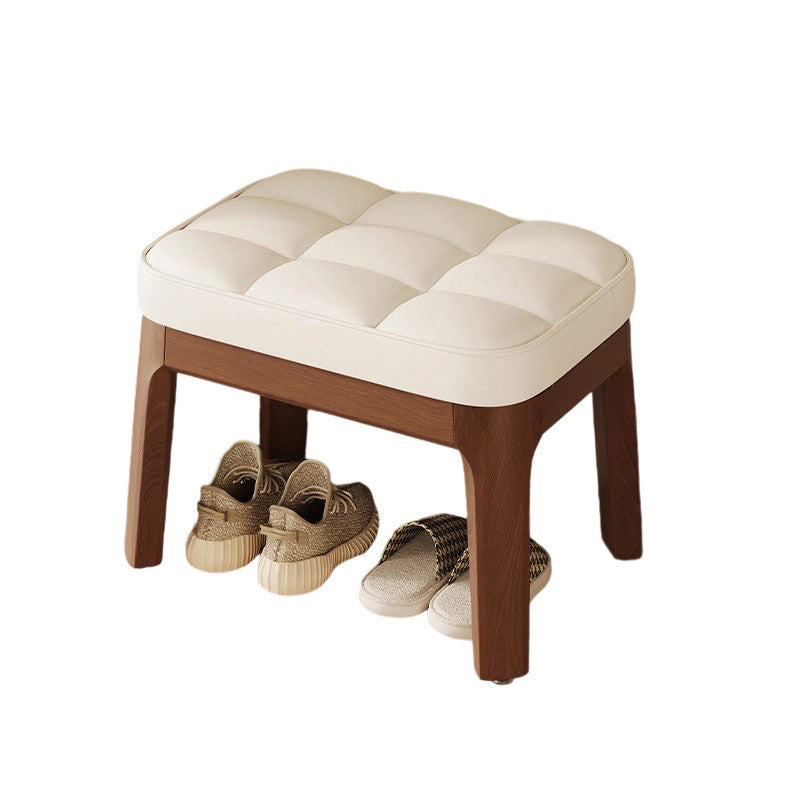 Contemporary Minimalist Low Stool with PU Leather Upholstery | Ridorn-Stools-Ridorn