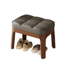 Contemporary Minimalist Low Stool with PU Leather Upholstery | Ridorn-Stools-Ridorn
