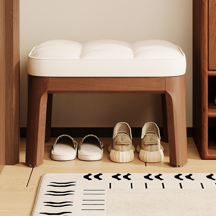 Contemporary Minimalist Low Stool with PU Leather Upholstery | Ridorn-Stools-Ridorn