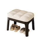 Contemporary Minimalist Low Stool with PU Leather Upholstery | Ridorn-Stools-Ridorn