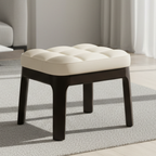 Contemporary Minimalist Low Stool with PU Leather Upholstery | Ridorn-Stools-Ridorn