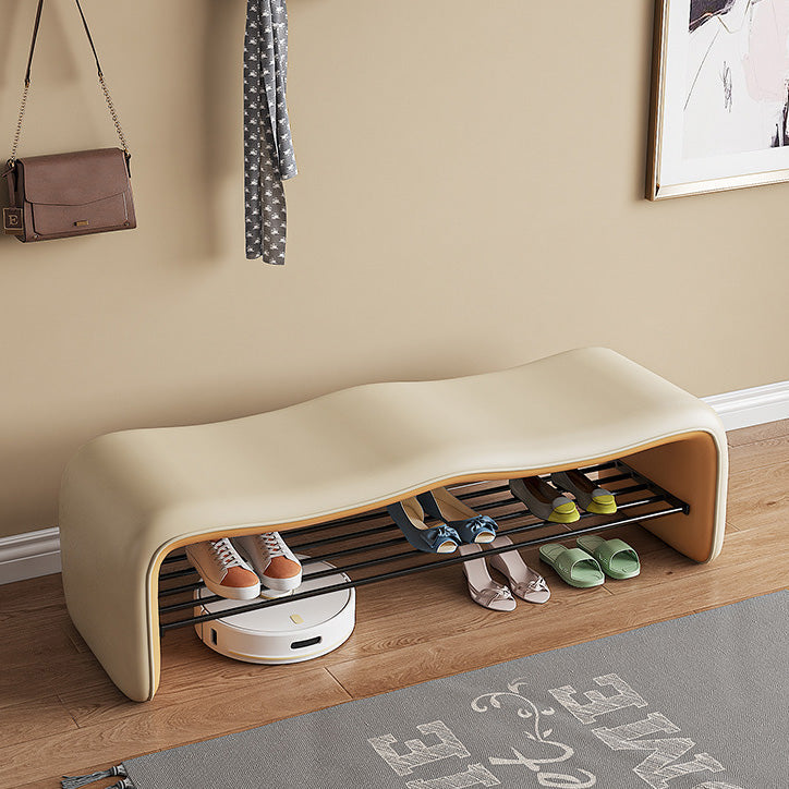 Contemporary Minimalist Shoe Bench with Storage and Metal | Ridorn-Benches-Ridorn