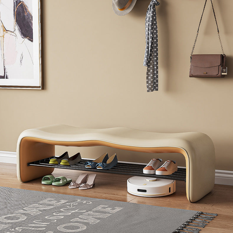 Contemporary Minimalist Shoe Bench with Storage and Metal | Ridorn-Benches-Ridorn