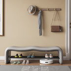 Contemporary Minimalist Shoe Bench with Storage and Metal | Ridorn-Benches-Ridorn