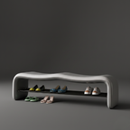 Contemporary Minimalist Shoe Bench with Storage and Metal | Ridorn-Benches-Ridorn