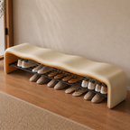 Contemporary Minimalist Shoe Bench with Storage and Metal | Ridorn-Benches-Ridorn