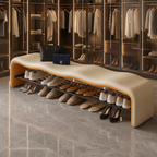 Contemporary Minimalist Shoe Bench with Storage and Metal | Ridorn-Benches-Ridorn
