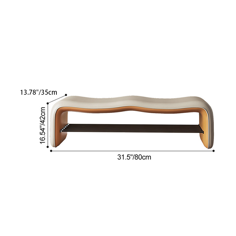 Contemporary Minimalist Shoe Bench with Storage and Metal | Ridorn-Benches-Ridorn