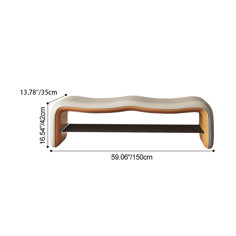 Contemporary Minimalist Shoe Bench with Storage and Metal | Ridorn-Benches-Ridorn