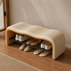 Contemporary Minimalist Shoe Bench with Storage and Metal | Ridorn-Benches-Ridorn